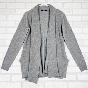 Cyrus Womens Gray Open Front Shawl Collar Ribbed Knit‎ Cardigan Sweater Small